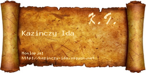 Kazinczy Ida névjegykártya