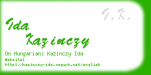 ida kazinczy business card